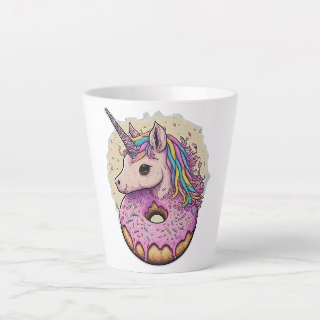 Taza De Café Latte Sparkling Unicorn Donut (Anverso)