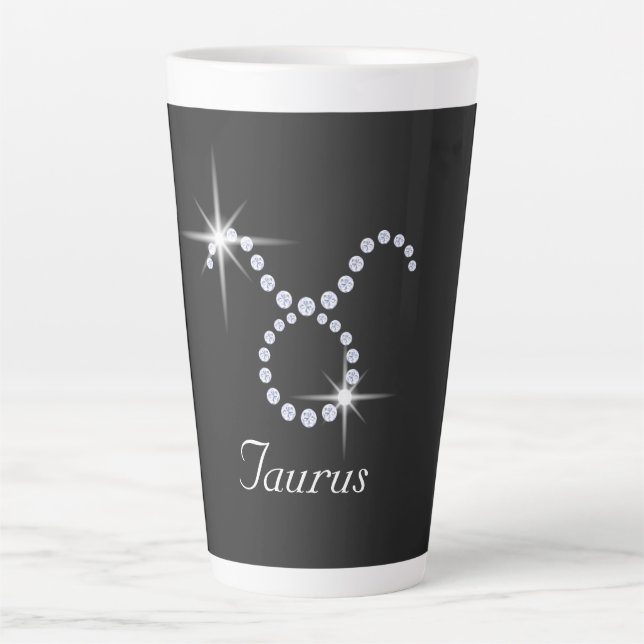 Taza De Café Latte Sparkly Diamond Taurus (Anverso)