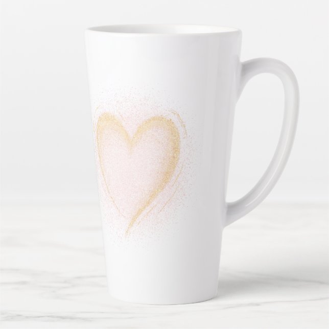 Taza De Café Latte Sparkly Heart Mug (Derecha)