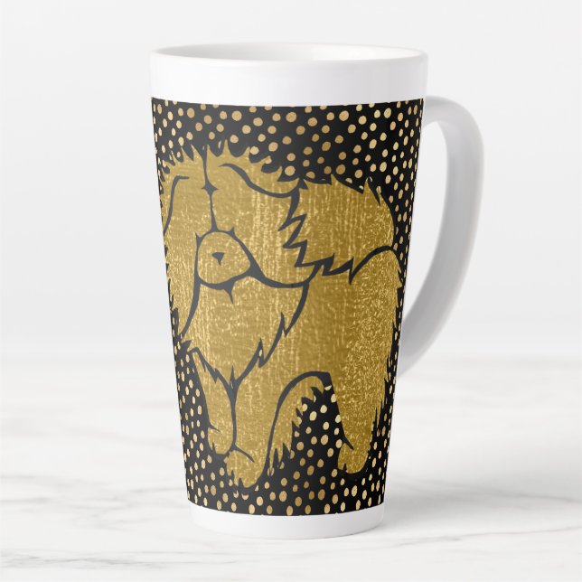Taza De Café Latte SPARKLY THANG Chow faux metallic mug (Ángulo derecho)