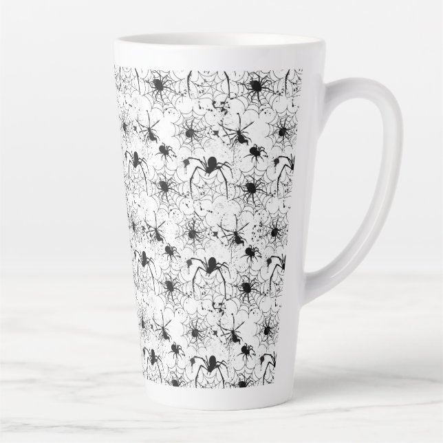 Taza De Café Latte Spiderweb Pattern Halloween  (Derecha)