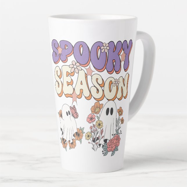 Taza De Café Latte Spook-tacular Savings on Halloween Gear! (Ángulo derecho)