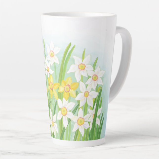 Taza De Café Latte Spring Daffodils (Ángulo derecho)
