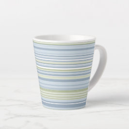Taza De Café Latte Spring Rain and Tropical Blue Stripes