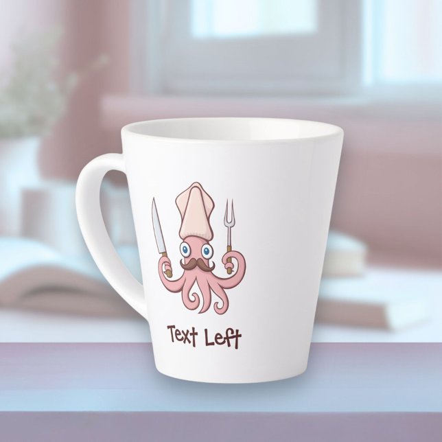 Taza De Café Latte Squid Chef Personalizado (Subido por el creador)