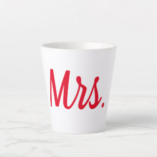 Taza De Café Latte Sra. Esposa Pareja Monograma Personalizado Negrita
