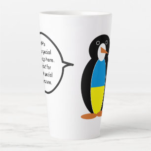 Taza De Café Latte Sra. Pingüino Personalizada hablando en ucraniano