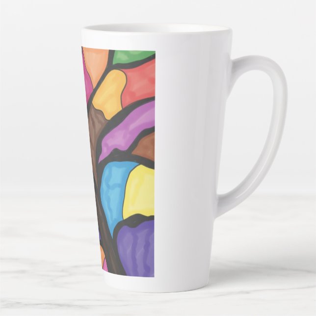 Taza De Café Latte Stain glass tree art  (Derecha)