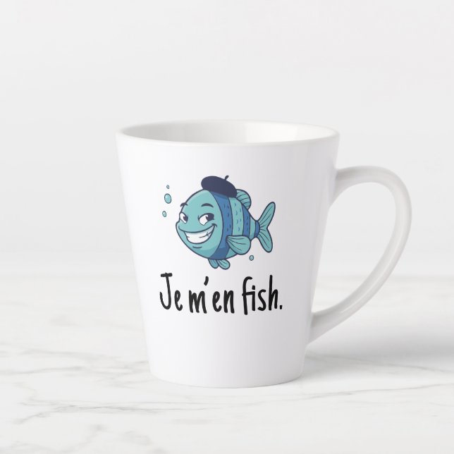 Taza De Café Latte Standard Latte Mug - Je m'en fish (Derecha)
