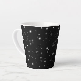 Taza De Café Latte Starlight Sparkles Black and White Stars