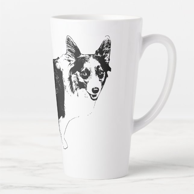 Taza De Café Latte Starlit Corgi Cheer (Derecha)