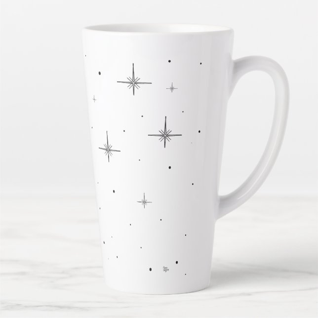 Taza De Café Latte Starry Holiday Large Latte Mug | Drinkware festivo (Derecha)