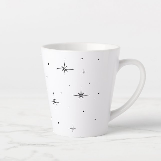 Taza De Café Latte Starry Holiday Small Latte Mug | Drinkware festivo (Derecha)