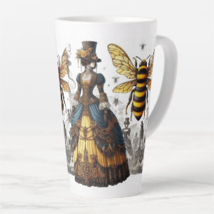 Taza De Café Latte Steampunk Vintage Victoria Queen Bee Gown