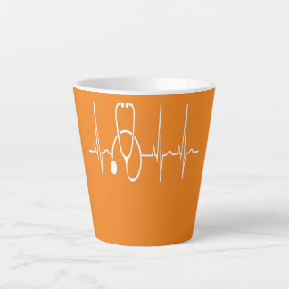 Taza De Café Latte Stethoscope Heartbeat EKG Nurse Medical Doctor