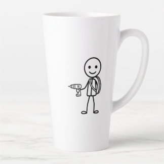 Taza De Café Latte Stickmen At Work - El Electricista