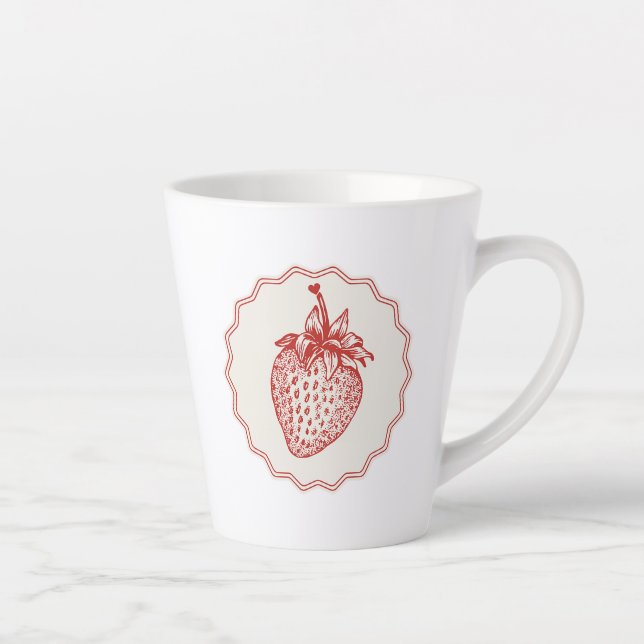 Taza De Café Latte Strawberry (Derecha)