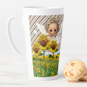 Taza De Café Latte Stripe Latte Mug Angel