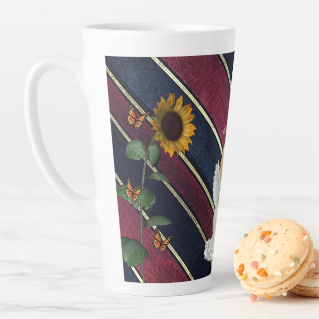 Taza De Café Latte Stripe Latte Mug Angel (In situ)