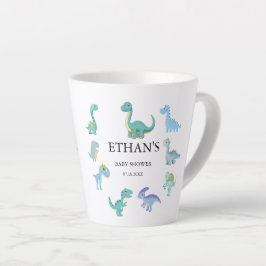 Taza De Café Latte Stylish Dinosaur Baby Shower White