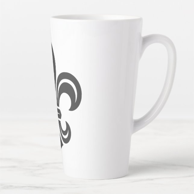 Taza De Café Latte "Stylized Fleur-de-lis" Latte Mug (Derecha)