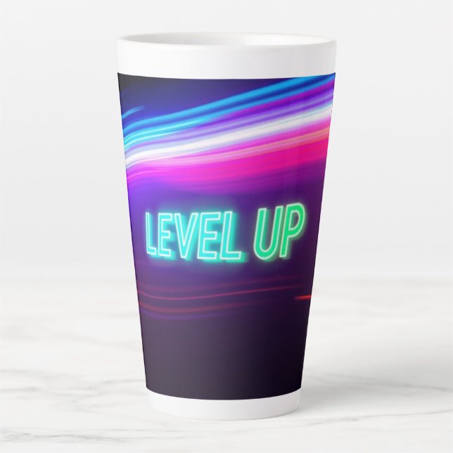 Taza De Café Latte Subir de Nivel (Anverso)