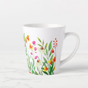 Taza De Café Latte Sublimación de flores silvestres