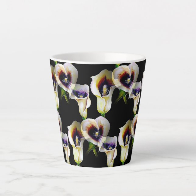 Taza De Café Latte Sublime acuarela Arum Calla Lilies (Anverso)