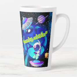 TAZA DE CAFÉ LATTE SUEÑANDO ÓRBITA LEJOS