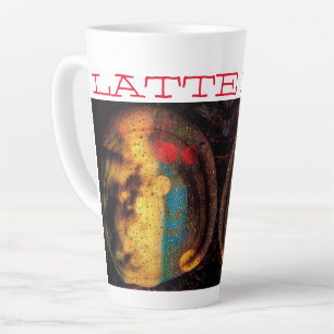 Taza De Café Latte Sueño cósmico en colores primarios
