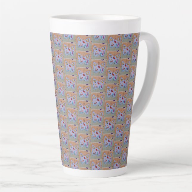 Taza De Café Latte Sueño de mariposa (Ángulo derecho)