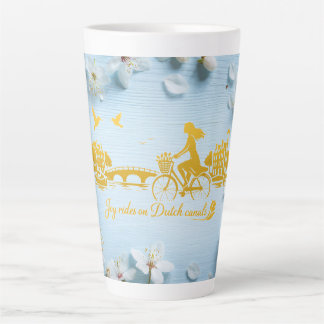 Taza De Café Latte Sueño minimalista romántico exuberante de Amsterda
