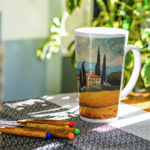 Taza De Café Latte Sueños de la Toscana Dorada