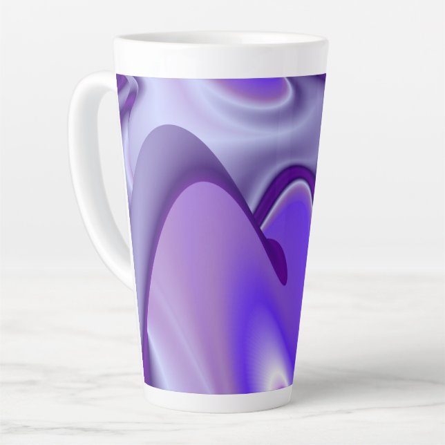 Taza De Café Latte Sueños del arcoiris de flores moradas (Ángulo izquierdo)