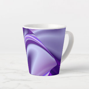 Taza De Café Latte Sueños del arcoiris de flores moradas