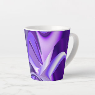 Taza De Café Latte Sueños del arcoiris de flores moradas