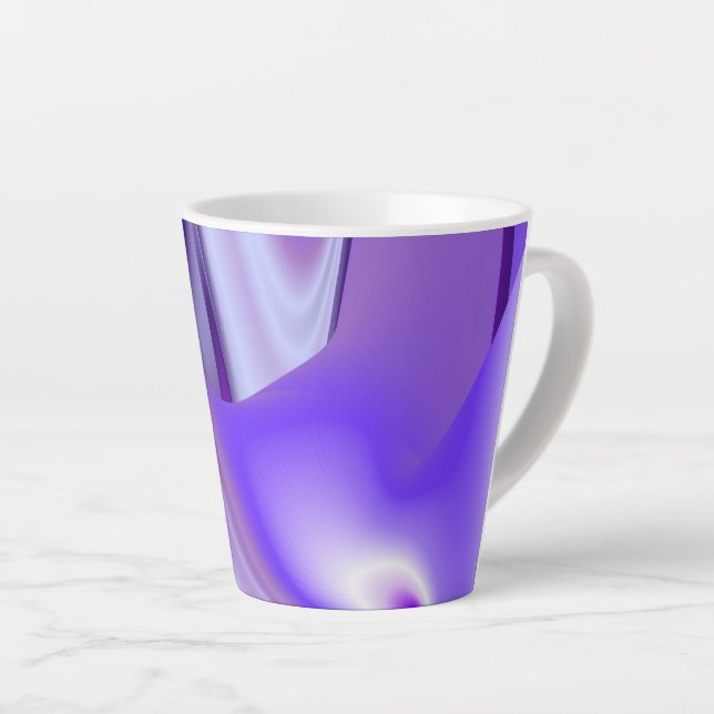 Taza De Café Latte Sueños del arcoiris de flores moradas (Ángulo derecho)