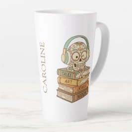 Taza De Café Latte Sugar Skull Passionate About Reading