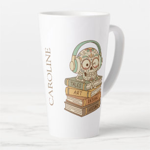 Taza De Café Latte Sugar Skull Passionate About Reading