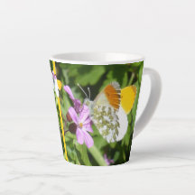 Sugerencia naranja Estilo mariposa Latte Mug