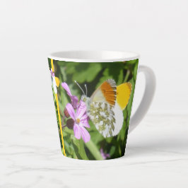 Taza De Café Latte Sugerencia naranja Estilo mariposa Latte Mug