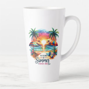 Taza De Café Latte Summer Vibes Brushstrot Beach Sunset-34626