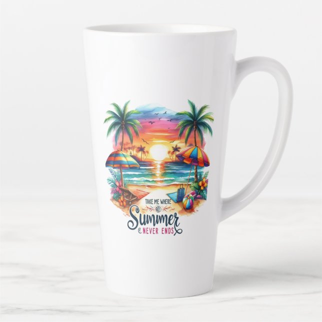 Taza De Café Latte Summer Vibes Brushstrot Beach Sunset-34626 (Derecha)