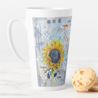 Taza De Café Latte Sunflower and Dreams Large Latte Mug
