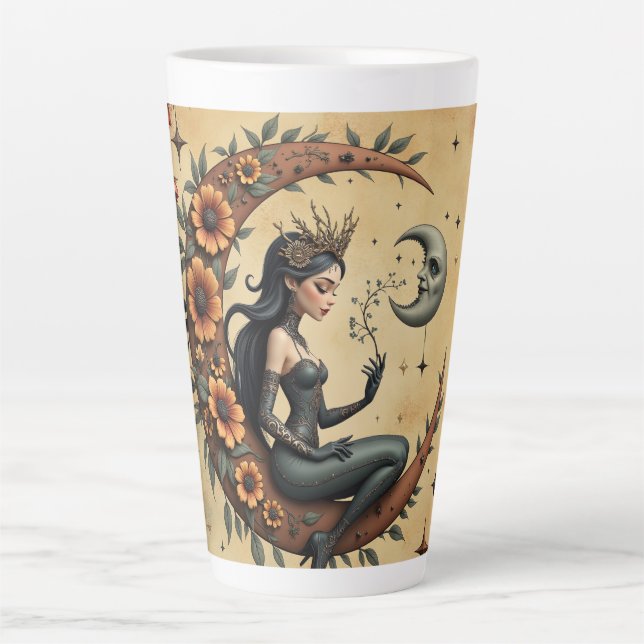 Taza De Café Latte Sunflower Crescent Queen  (Anverso)