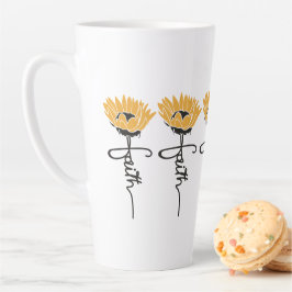 Taza De Café Latte Sunflower Faith Mug