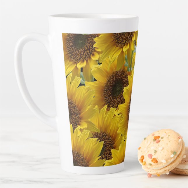 Taza De Café Latte Sunflower Latte Mug (In situ)