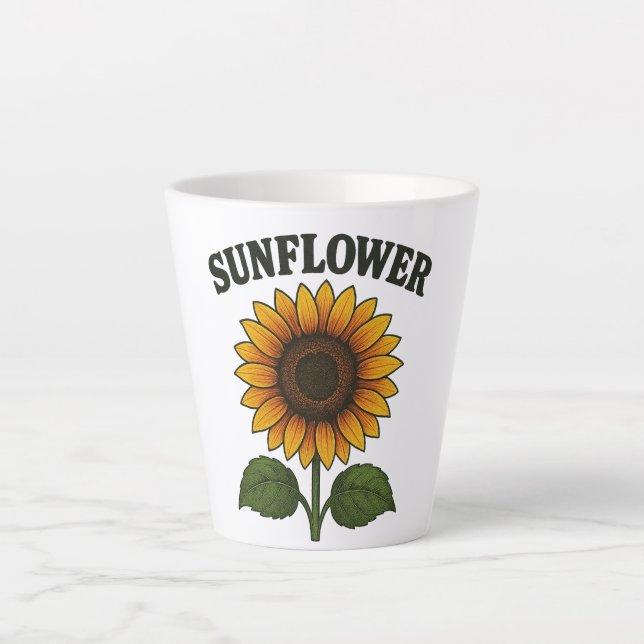 Taza De Café Latte Sunflower painting mug (Anverso)