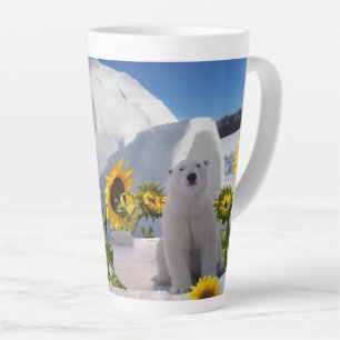 Taza De Café Latte Sunflower Polar Bear Latte Mug