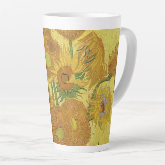Taza De Café Latte Sunflowers de Vincent van Gogh (1888) (Ángulo derecho)